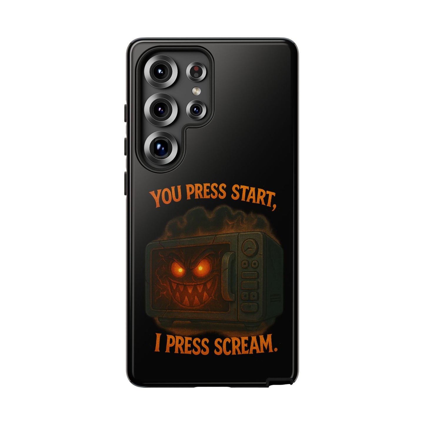 Phone Case — "You Press Start, I Press Scream" Spooky Retro Game Controller Design