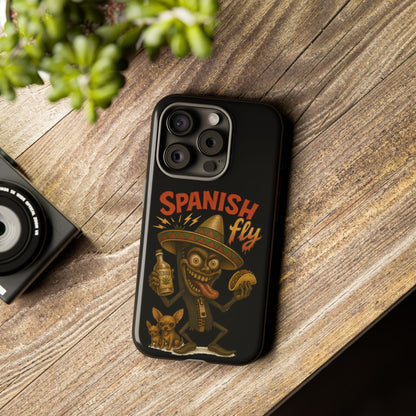 Spanish Fly Tough Phone Case — Retro Skull Sombrero Design
