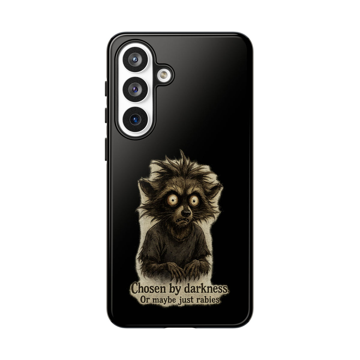 Phone Case — "Chosen by Darkness (Or Maybe Just Rabies)" Cute Creepy Lemur Design