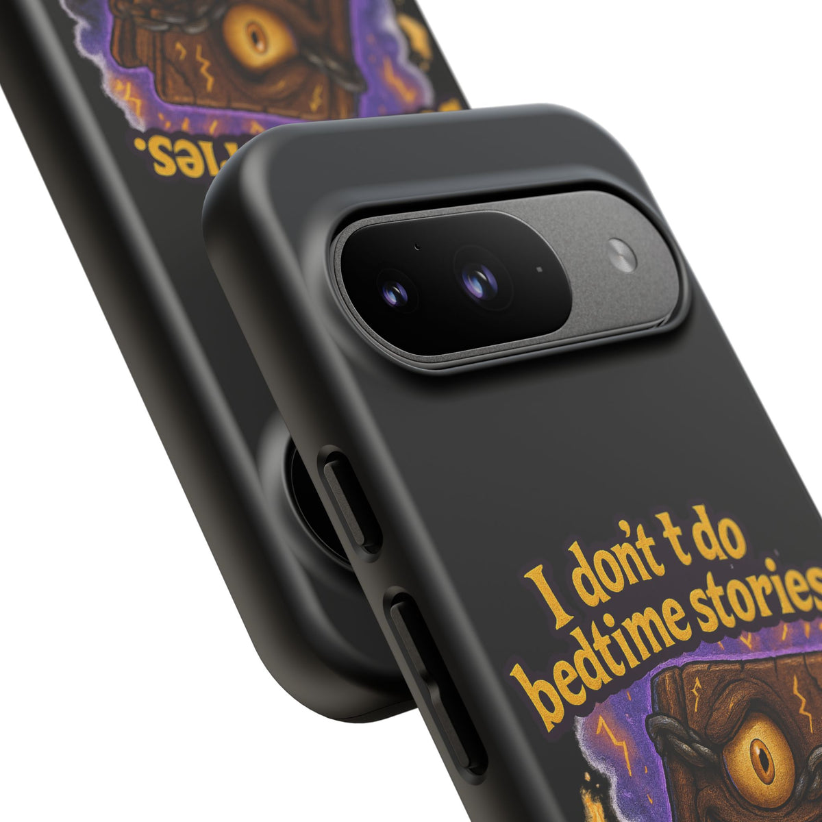 Phone Case — "I Don't Do Bedtime Stories, I Do Nightmares" Horror Book Design