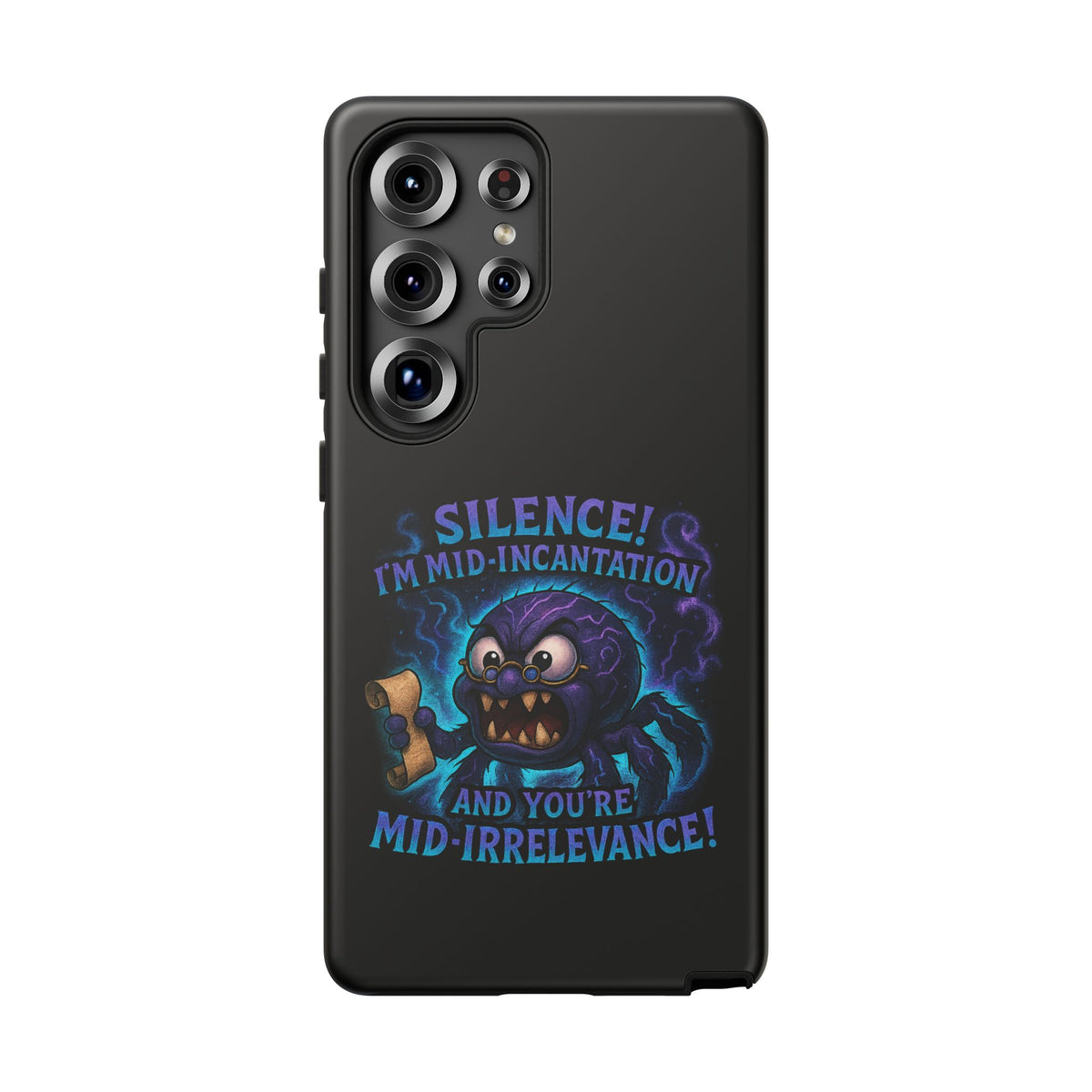 Phone Case — "Silence! I'm Mid-Incantation" Cute Angry Spider Magic Design