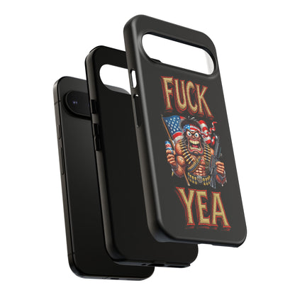 Phone Case — "FUCK YEA" Patriotic Skeleton Soldier Graphic