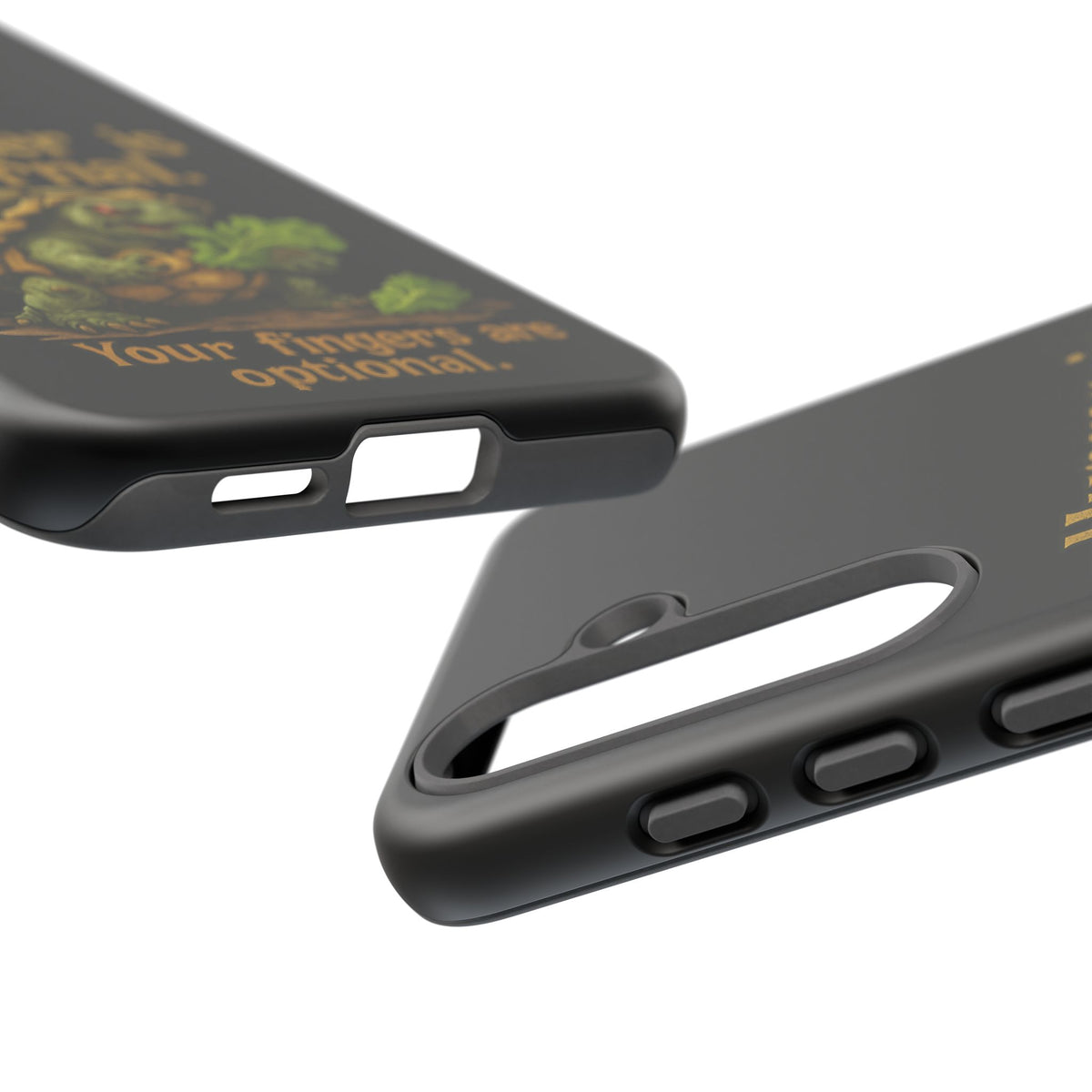 Phone Case — 'Hunger Is Eternal, Your Fingers Are Optional' Turtle Snack Graphic