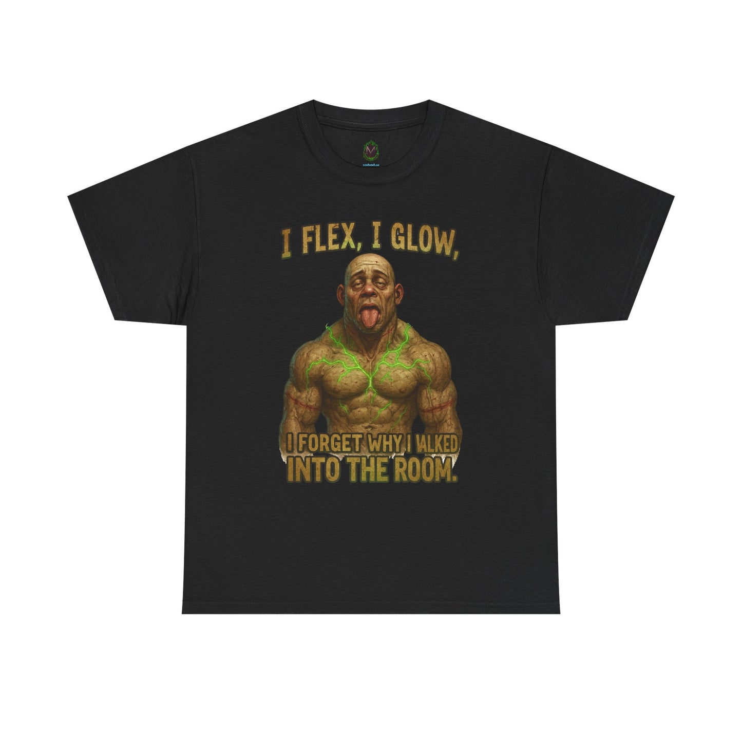Muscle Meme T-Shirt — "I Flex, I Glow" Funny Gym Tee