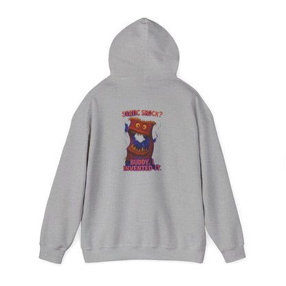 Hoodie — Playful 'Buddy Invented' Cartoon Owl Graphic Pullover