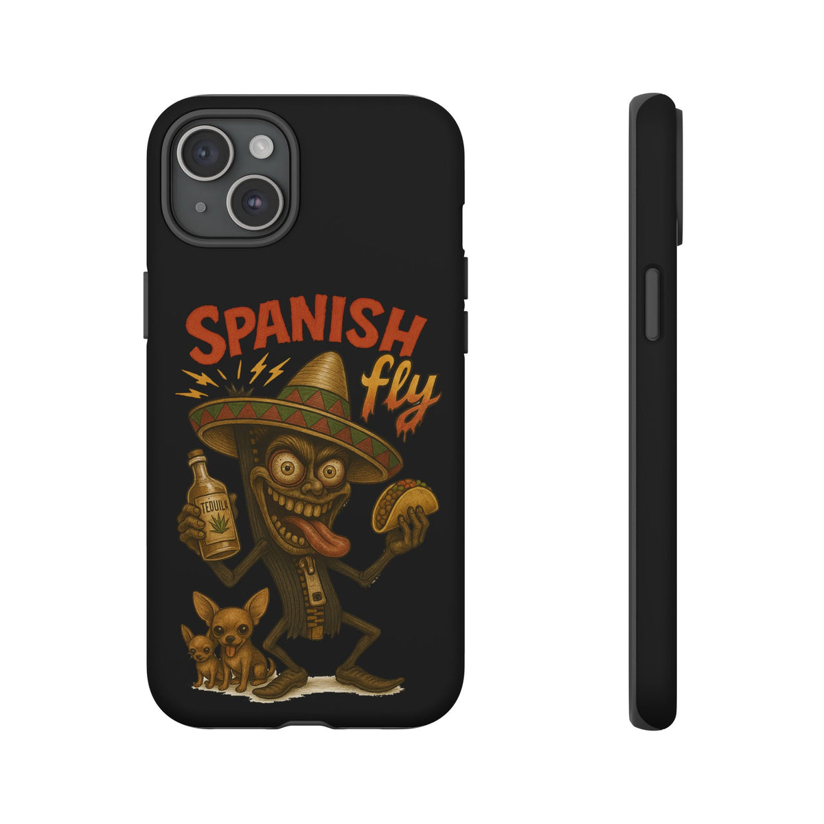 Spanish Fly Tough Phone Case — Retro Skull Sombrero Design