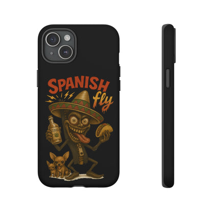 Spanish Fly Tough Phone Case — Retro Skull Sombrero Design