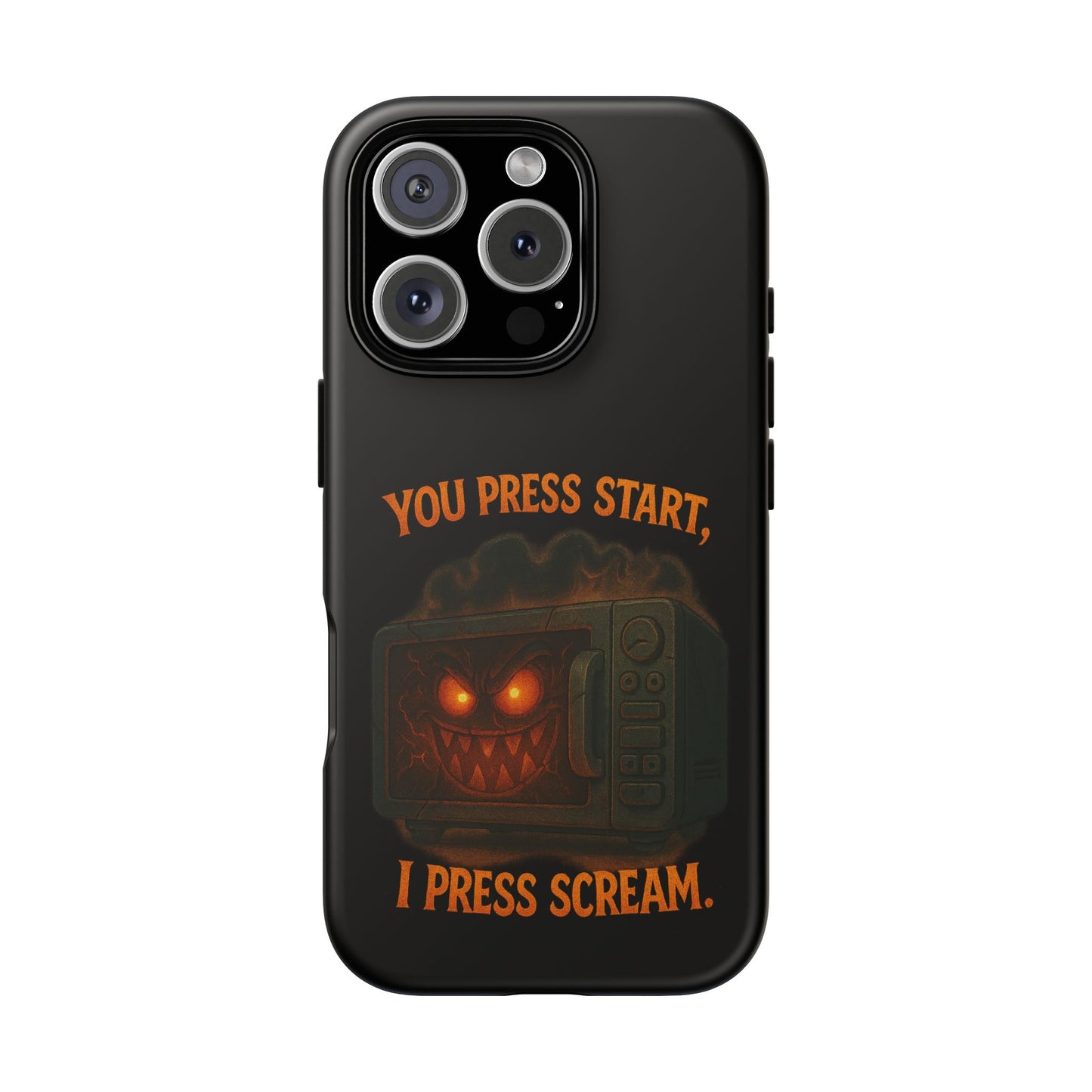 Phone Case — "You Press Start, I Press Scream" Spooky Retro Game Controller Design