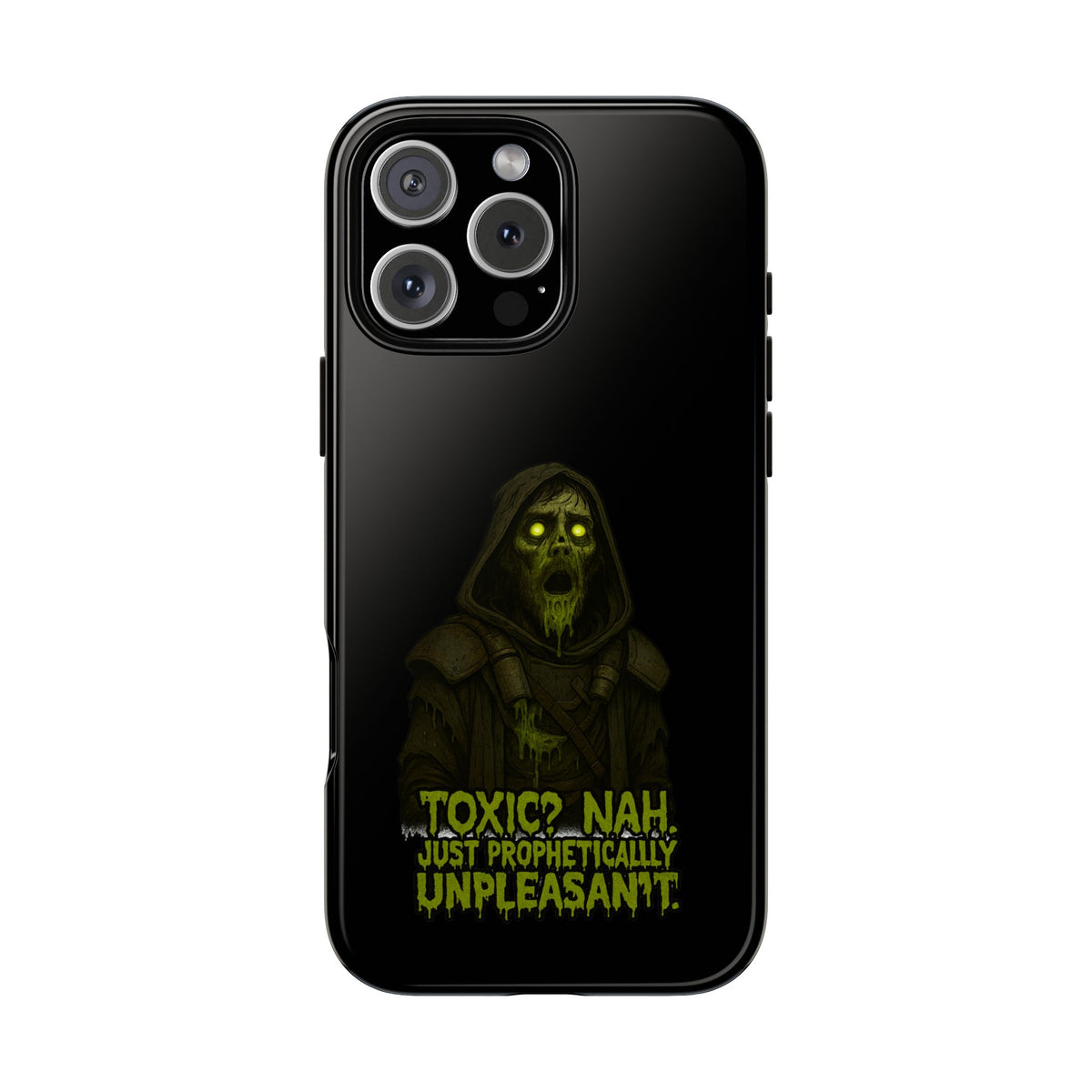 Phone Case — 'Toxic? Nah, Just Prophetically Unpleasant' Neon Grim Reaper Protective Cover