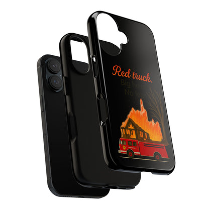 Phone Case — 'Red truck' Fire Truck Design, Vintage Firefighter Gift