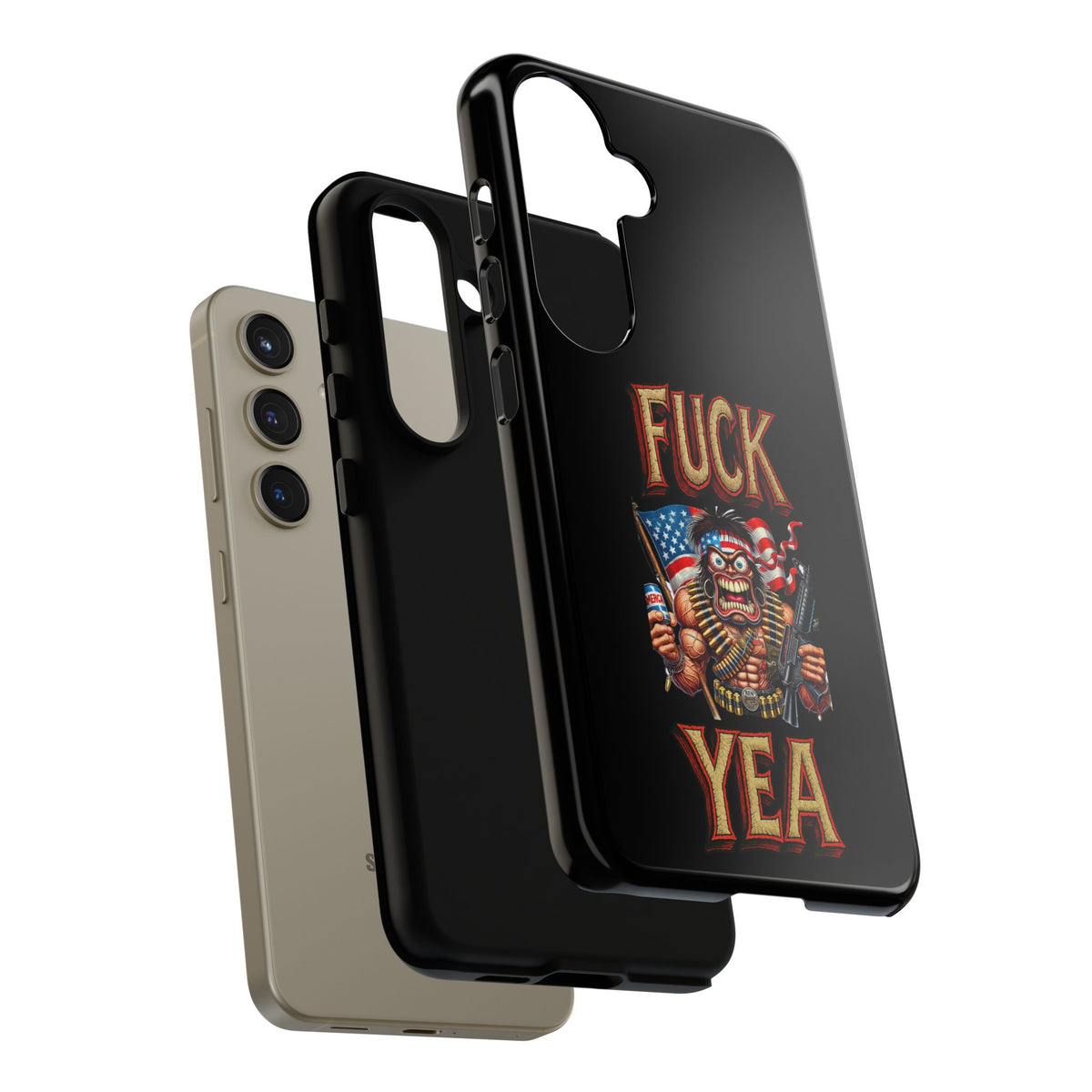 Phone Case — "FUCK YEA" Patriotic Skeleton Soldier Graphic