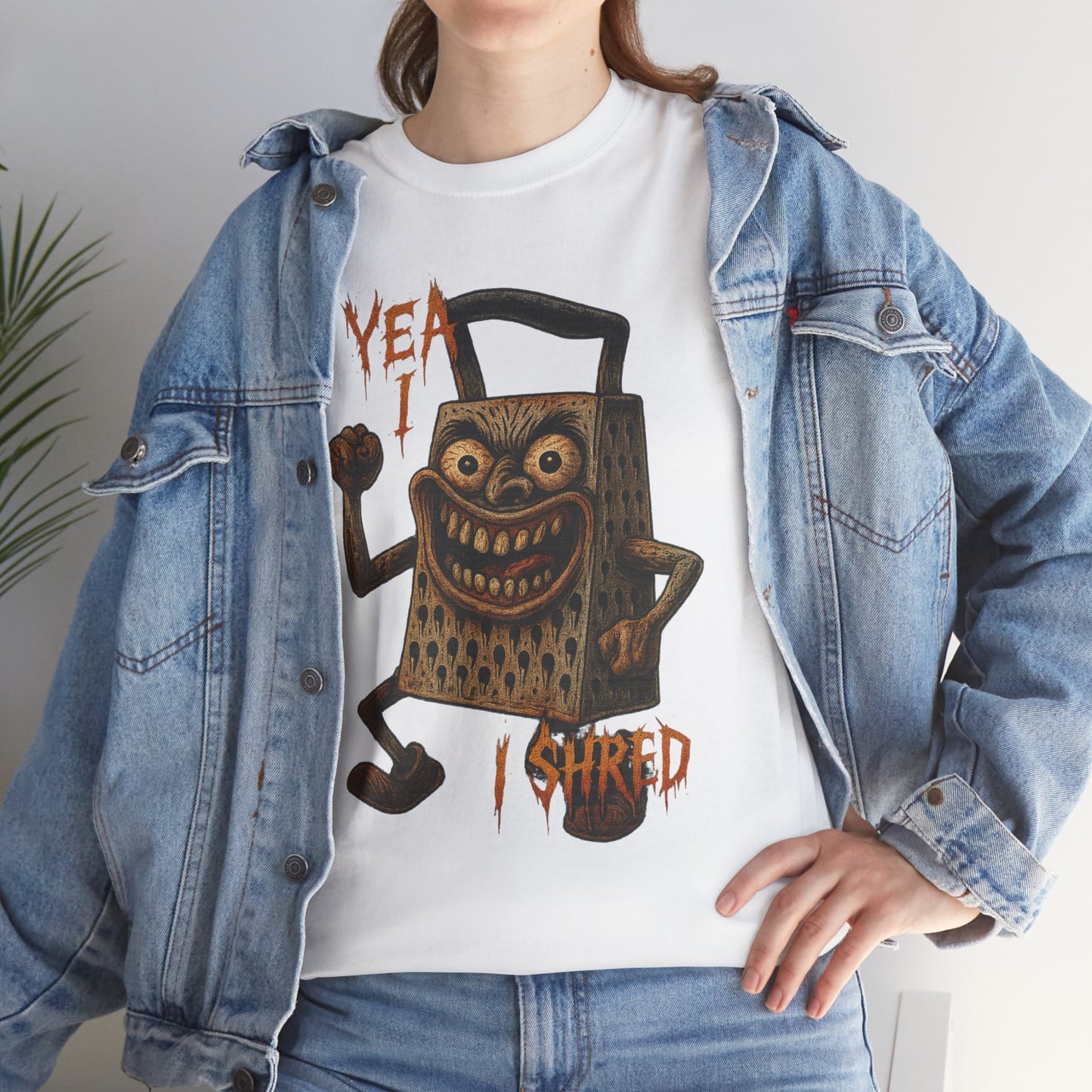 Yea I Shred – Evil Cheese Grater Funny Horror T-Shirt