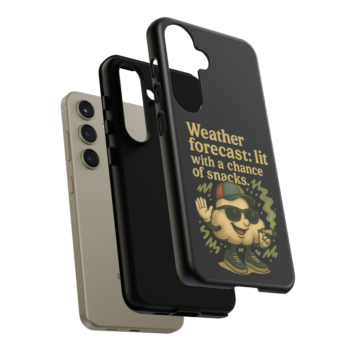 Phone Case — "Weather Forecast: Lit with a Chance of Snacks" Retro Graphic