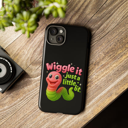 Wiggle It Worm Phone Case — Cute Pink & Green Cartoon iPhone Cover