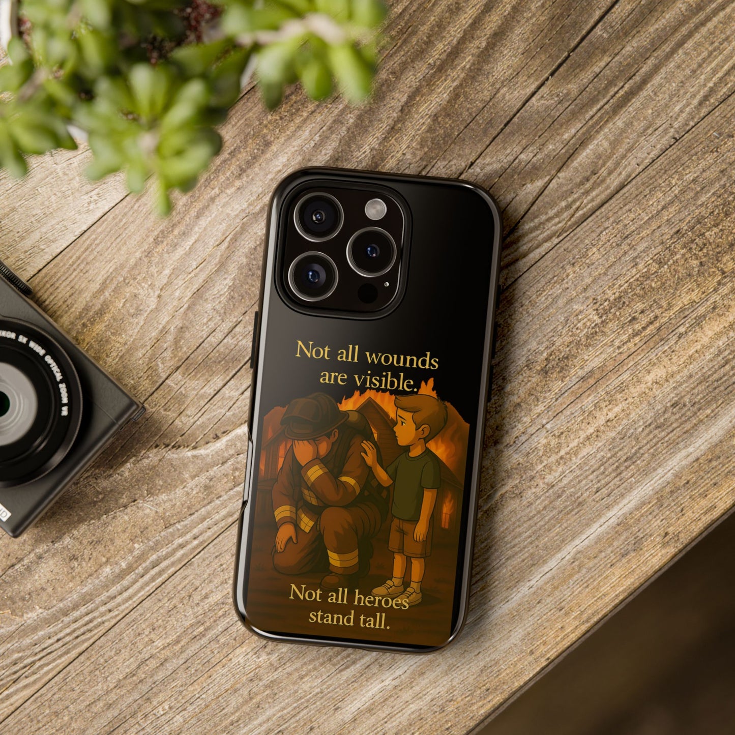 Phone Case — “Not All Wounds Are Visible” Firefighter PTSD Support Design