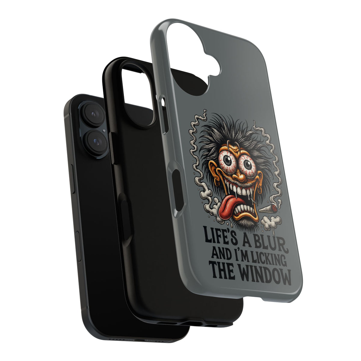 Phone Case — 'Life's a Blur and I'm Licking the Window' Funky Monster Graphic