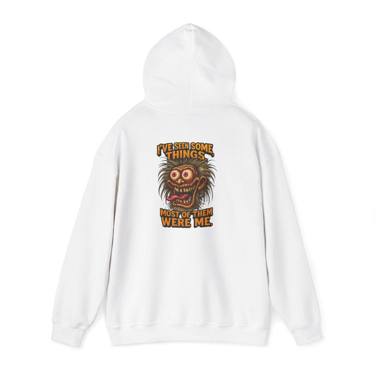 Hoodie - Creepy Cartoon Monster 'Most Of Them Were Me' Graphic Back Print