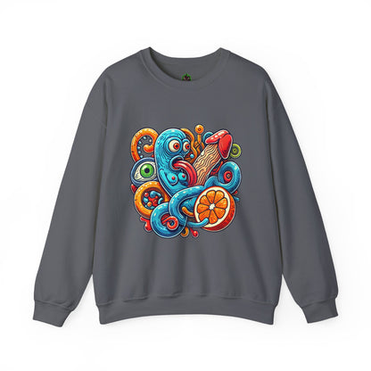 Psychedelic Tentacle Citrus Crewneck Sweatshirt