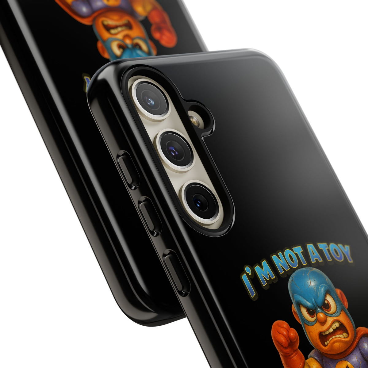 Phone Case — "I'm Not a Toy, I'm a Weaponized Tantrum" Cartoon Superhero Design