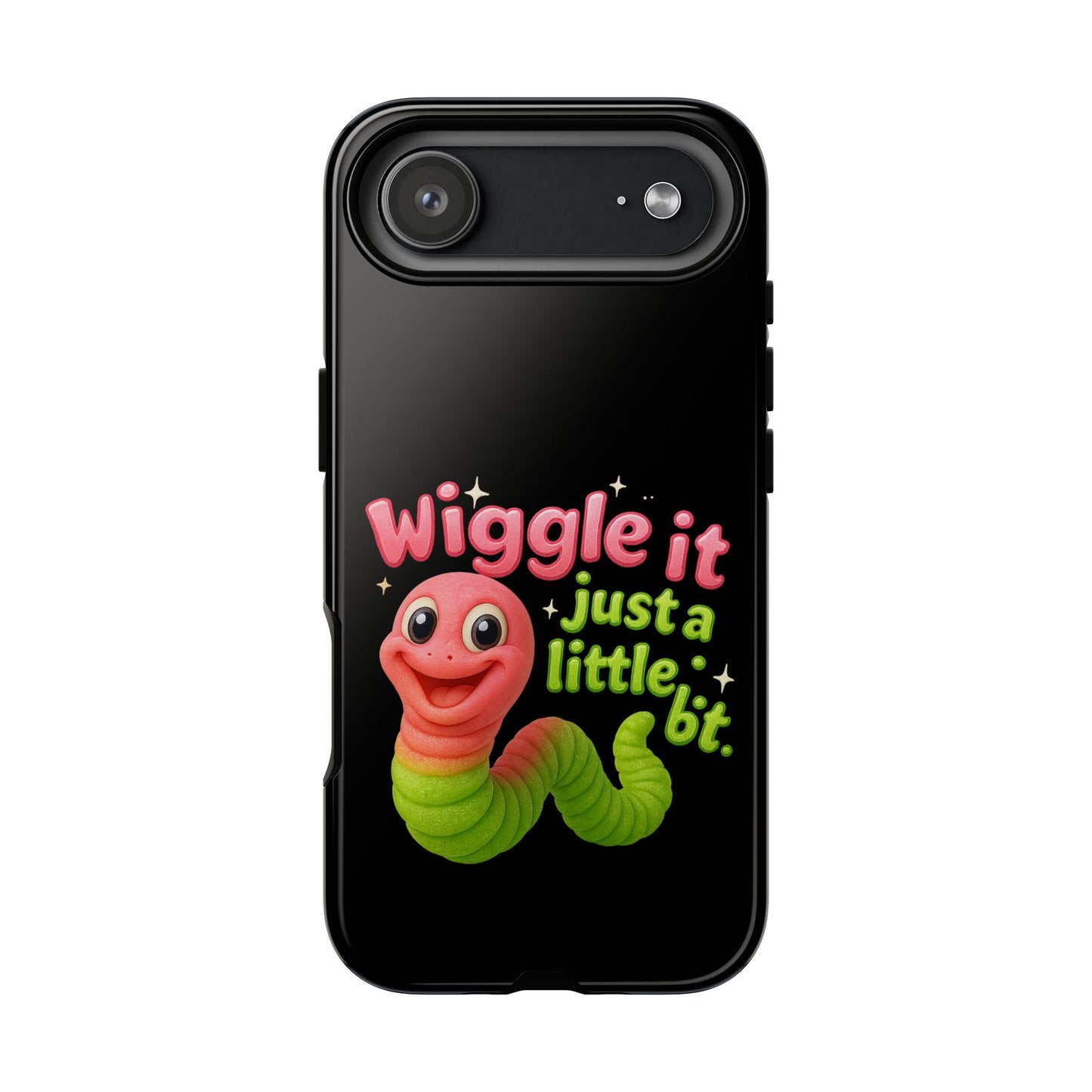Wiggle It Worm Phone Case — Cute Pink & Green Cartoon iPhone Cover