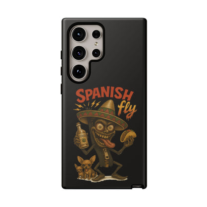 Spanish Fly Tough Phone Case — Retro Skull Sombrero Design