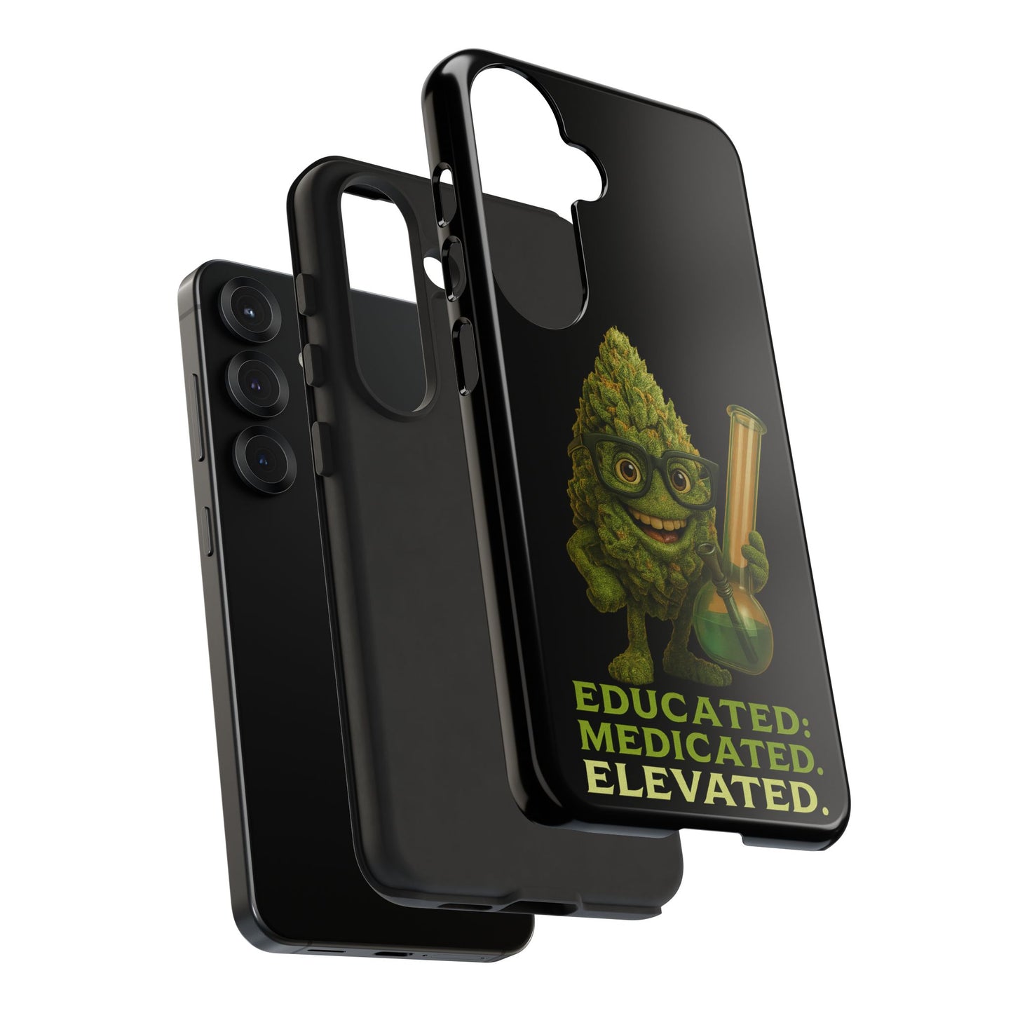 Phone Case — "Educated. Medicated. Elevated." Cute Bud Scientist Design