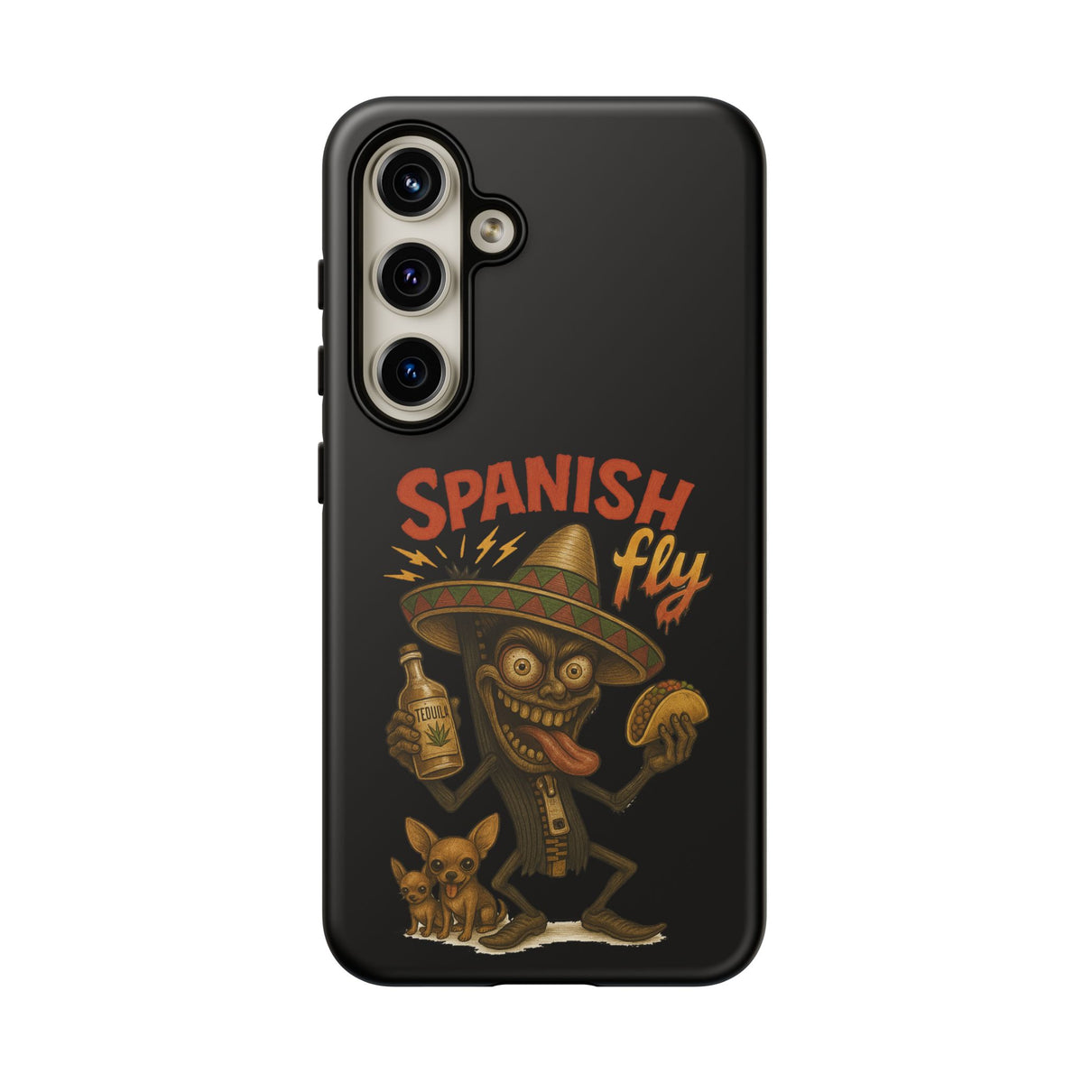 Spanish Fly Tough Phone Case — Retro Skull Sombrero Design