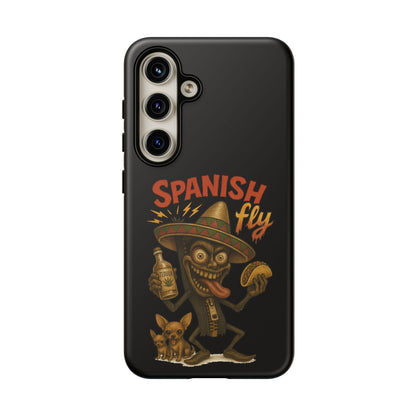 Spanish Fly Tough Phone Case — Retro Skull Sombrero Design