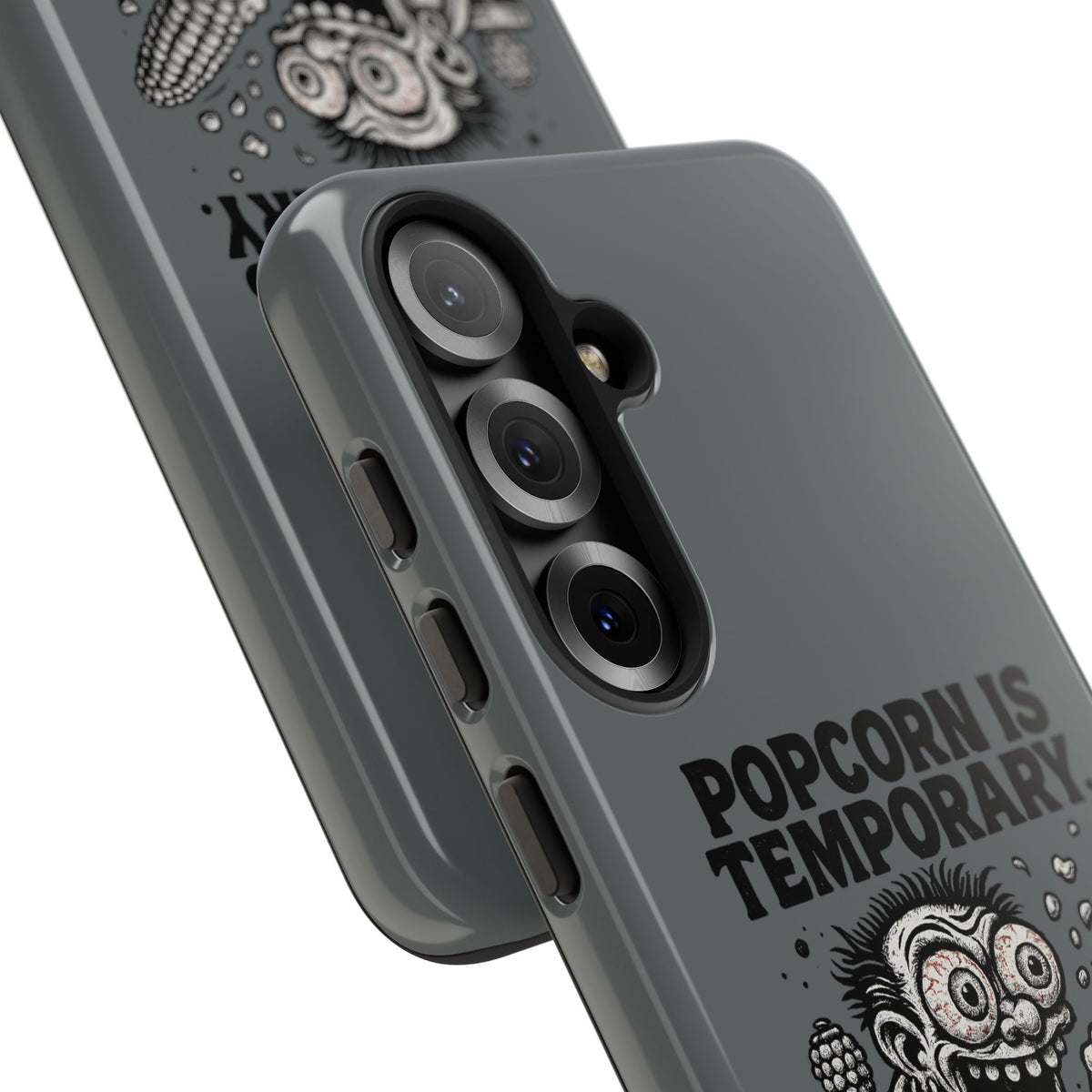 Phone Case — "Popcorn Is Temporary, Corn Is Eternal" Retro Zombie Corn Design