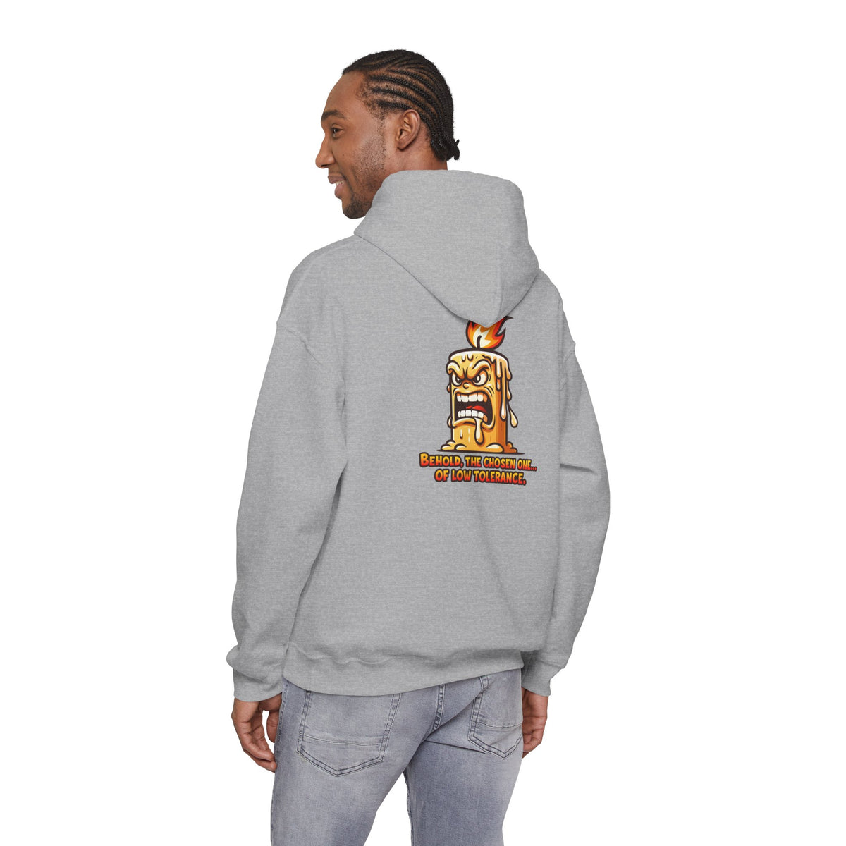 Hoodie — Spicy Candle Melt Comic Design (“Because I’m Candles and... My Tolerance”)
