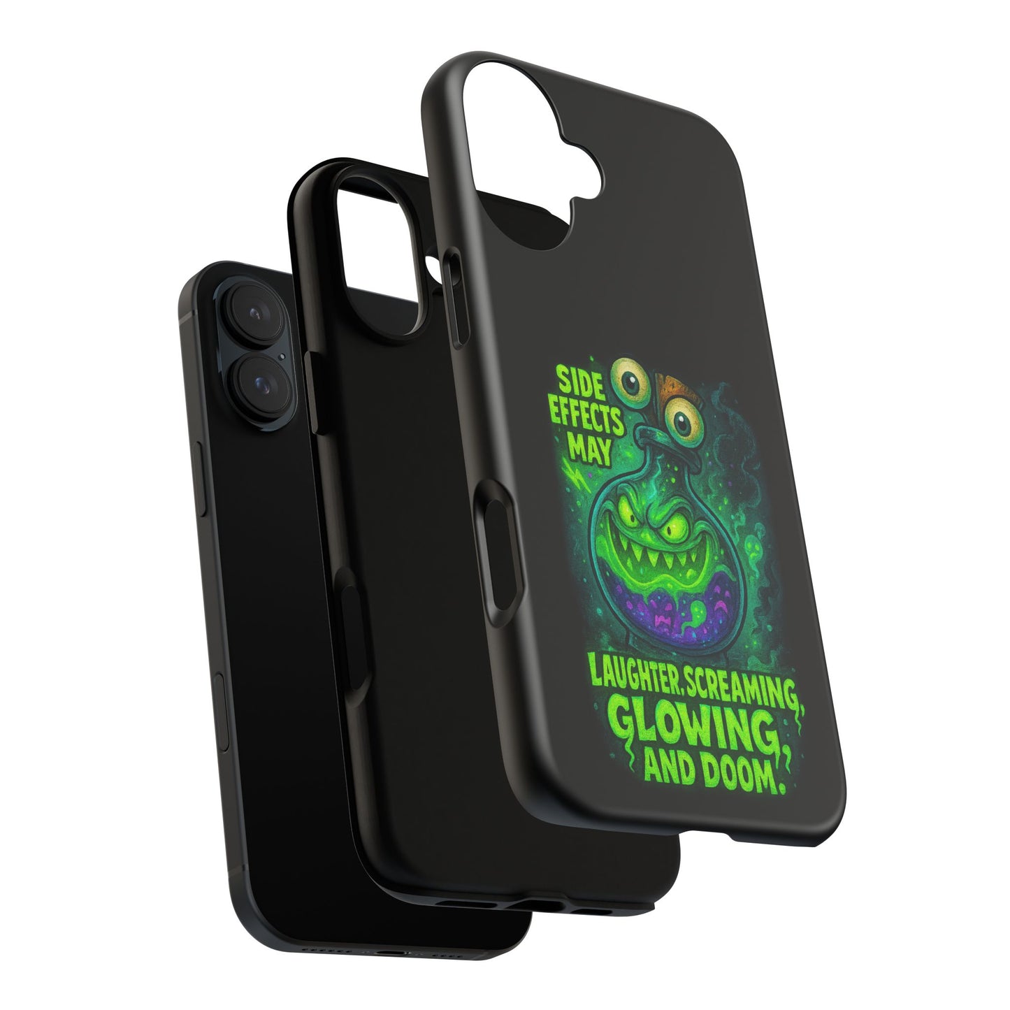 Phone Case — 'Side Effects May Include Laughter, Screaming, Glowing, and Doom' Neon Monster