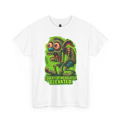 Educated. Medicated. Elevated. – Zombie Slacker T-Shirt