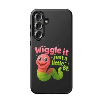 Wiggle It Worm Phone Case — Cute Pink & Green Cartoon iPhone Cover