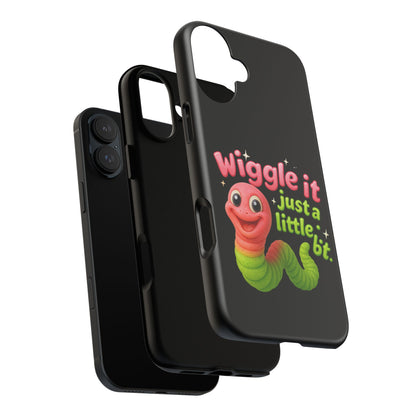Wiggle It Worm Phone Case — Cute Pink & Green Cartoon iPhone Cover