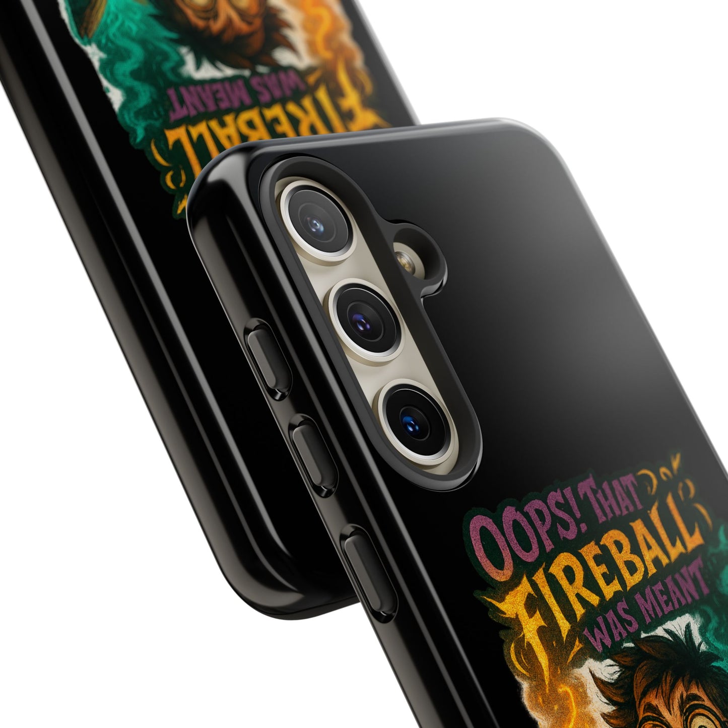 Phone Case — "Oops! That Fireball Was Meant to Be a Friendship Spell" Cute Fantasy Wizard Design