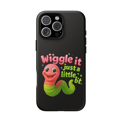 Wiggle It Worm Phone Case — Cute Pink & Green Cartoon iPhone Cover