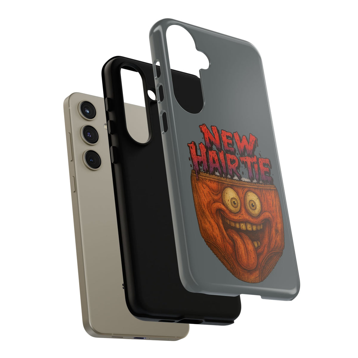 Phone Case — 'New Hairte' Funny Grinning Tongue-Out Monster Design