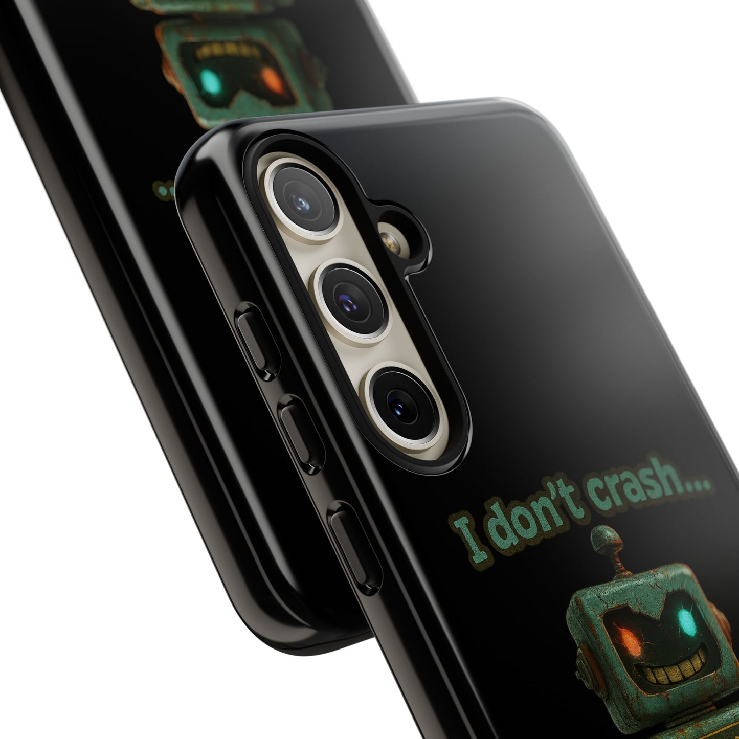 Phone Case — "I Don't Crash... I Recalibrate" Retro Robot Protective Cover