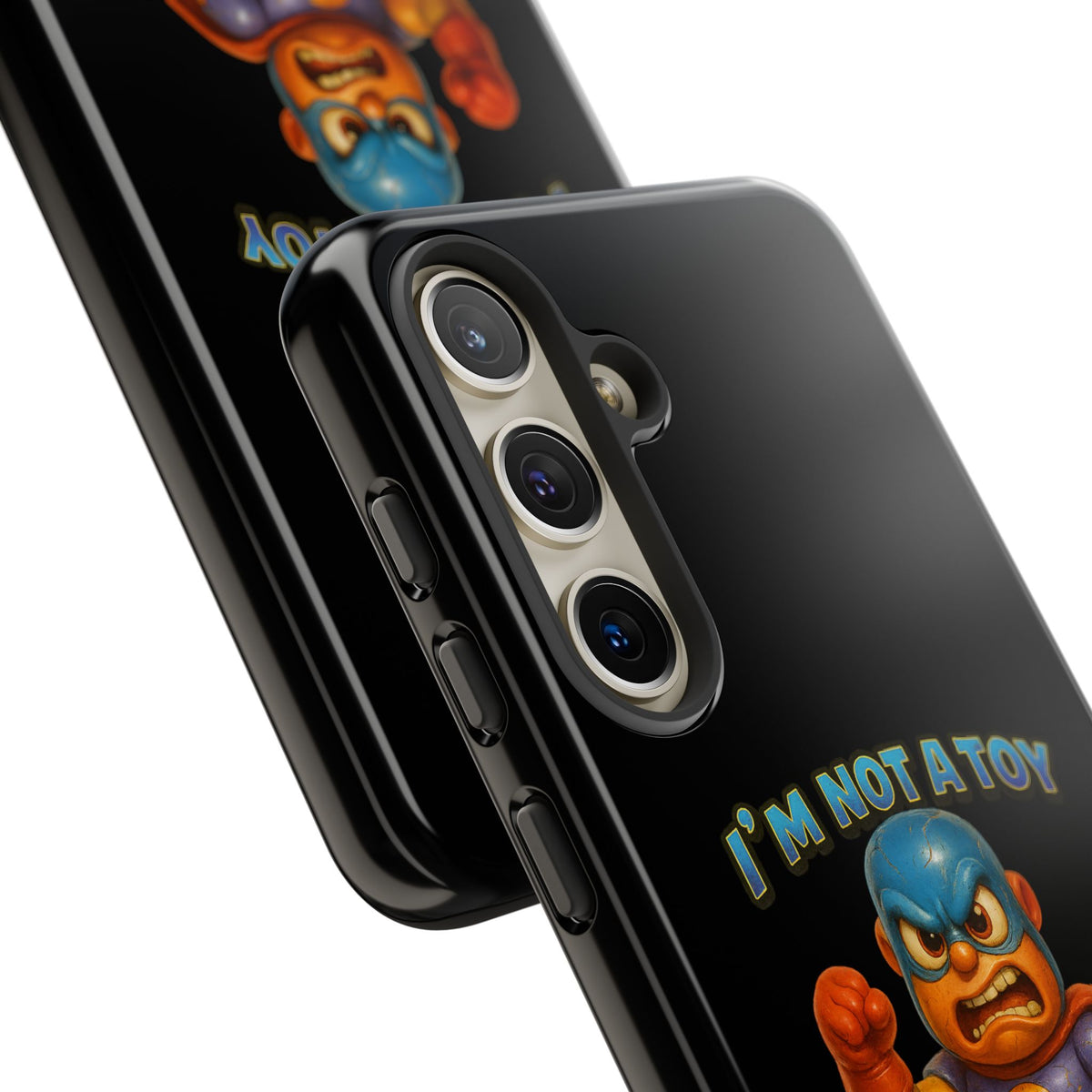 Phone Case — "I'm Not a Toy, I'm a Weaponized Tantrum" Cartoon Superhero Design