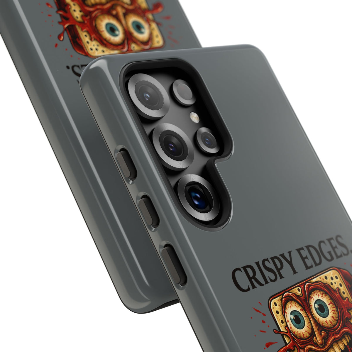 Phone Case — "Crispy Edges. Murder Center." Horror Toast Graphic