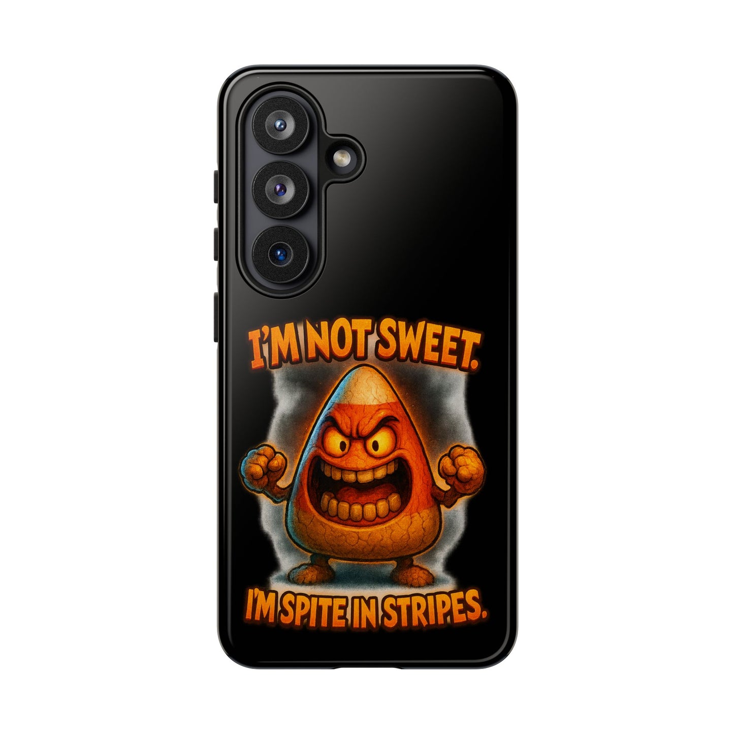 Phone Case — "I'm Not Sweet, I'm Spite in Stripes" Candy Monster Design