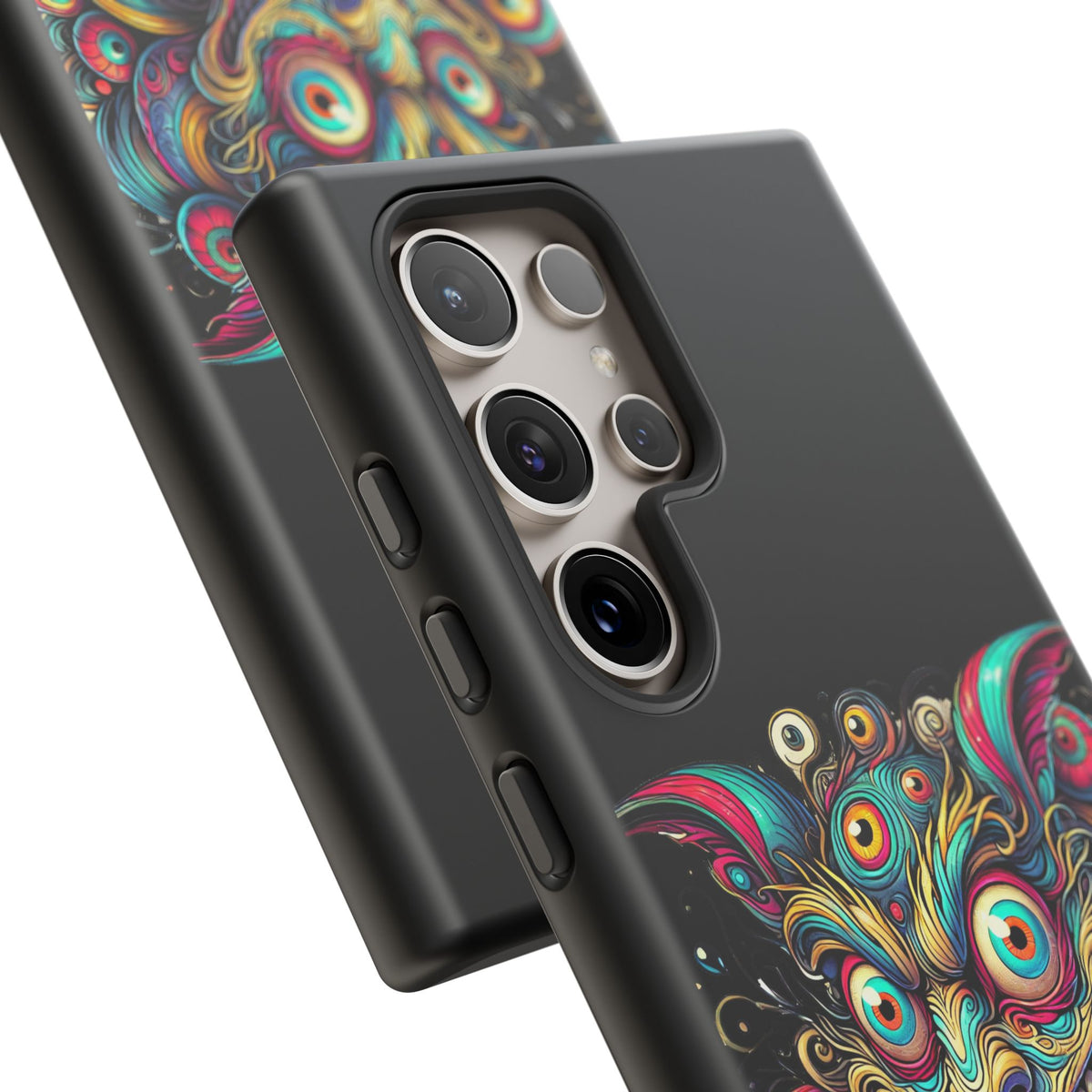 Psychedelic Mischief Phone Case — Colorful Grinning Monster Design