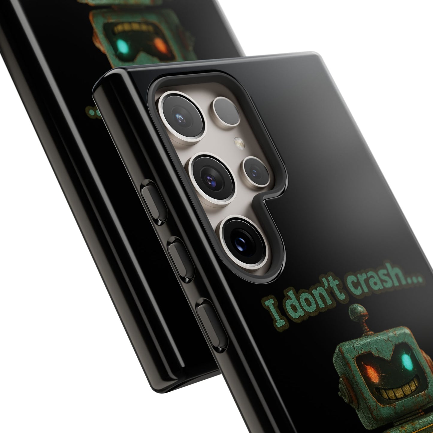 Phone Case — "I Don't Crash... I Recalibrate" Retro Robot Protective Cover