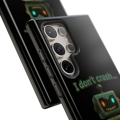 Phone Case — "I Don't Crash... I Recalibrate" Retro Robot Protective Cover