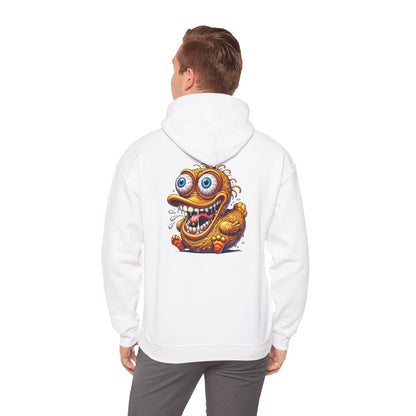 Hoodie — Whimsical Big-Eyed Monster Cartoon Back Print