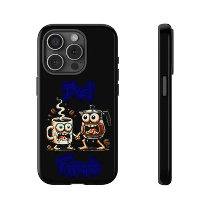 Coffee & Tea Fight Phone Case — Funny Kawaii Beverage Cartoon Tough Cases