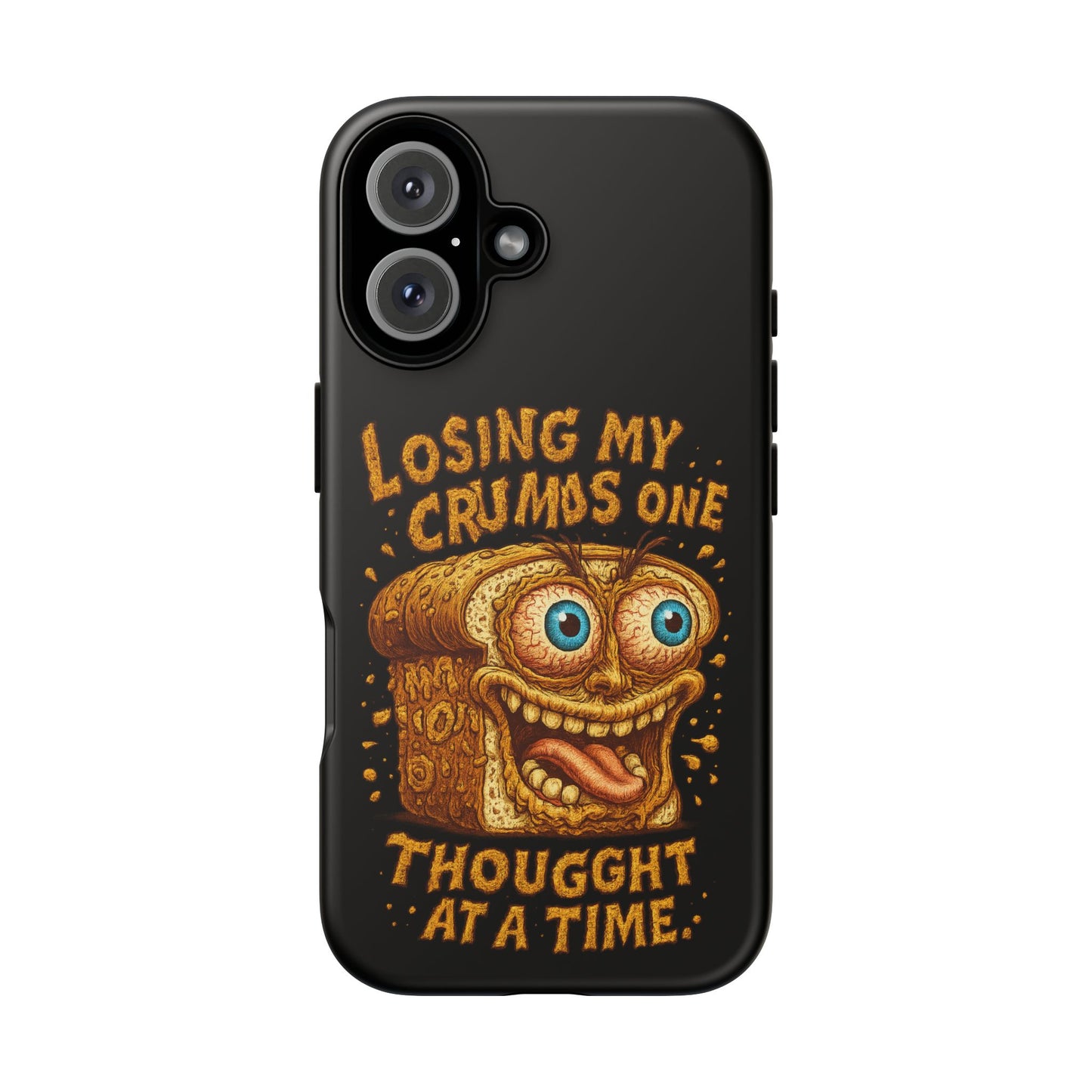 Phone Case — "Losing My Crumbs One Thought at a Time" Funny Retro Bread Illustration