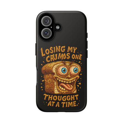 Phone Case — "Losing My Crumbs One Thought at a Time" Funny Retro Bread Illustration