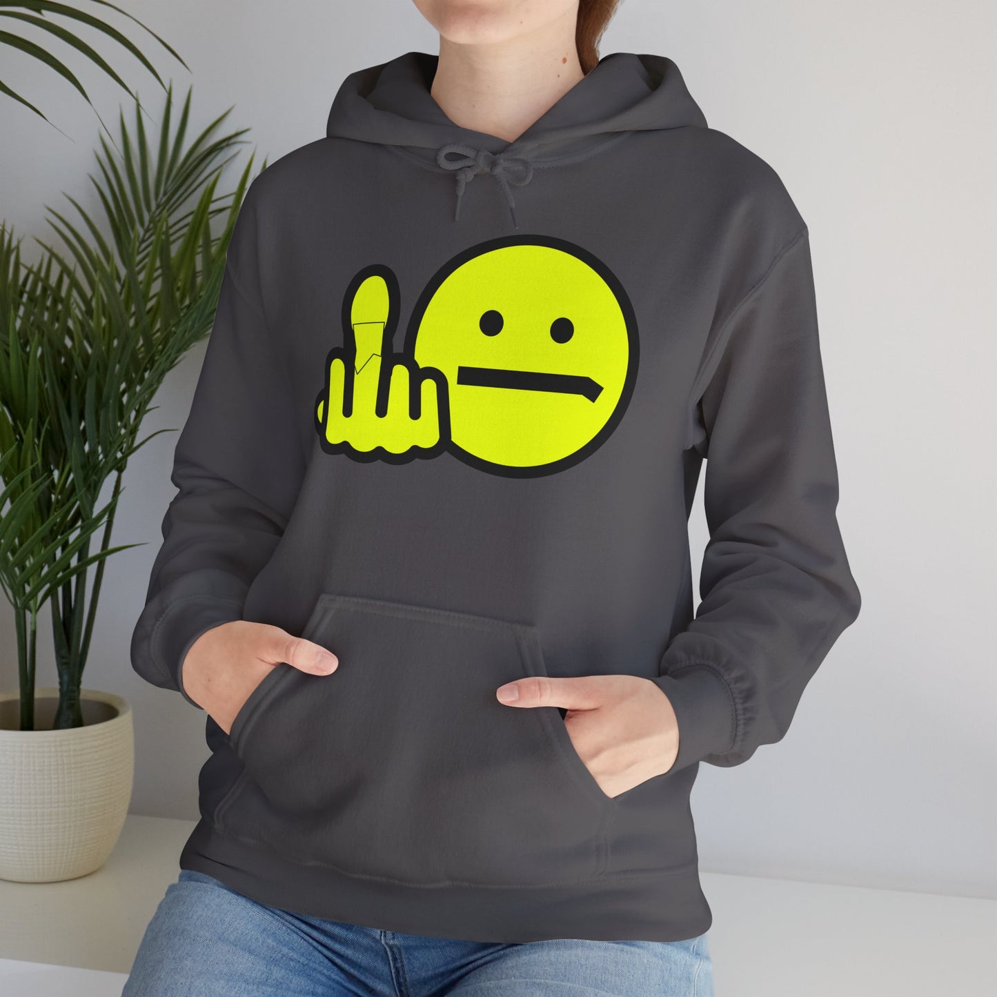 Middle Finger Smiley Hoodie – Zero F*cks Given