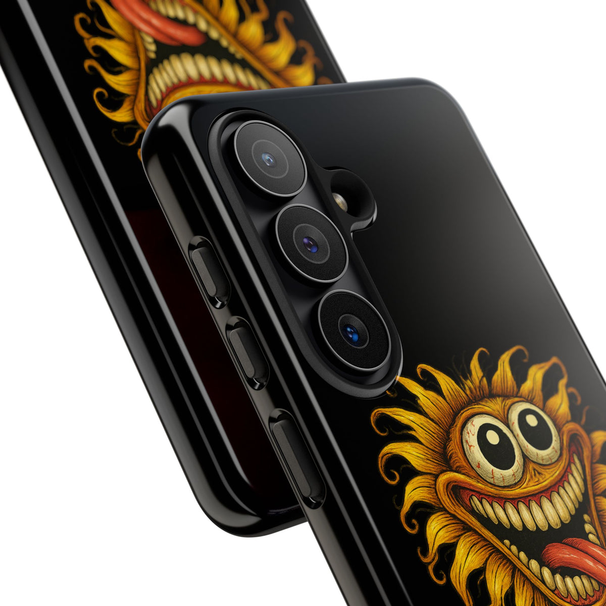 Phone Case - Smiling Sunflower Design with "Photosynthesizing the Universe One Breakdown at a Time"